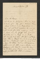 Nachlass Franz Steindachner, Brief von Robert Collett an Franz Steindachner (19.11.1879), Inv.Nr. 84.08, Seite 1